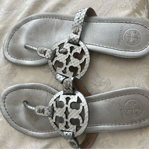 Tory Burch silver Miller sandals